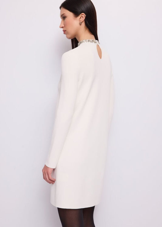 Abito corto da donna in maglia con strass - dettaglio