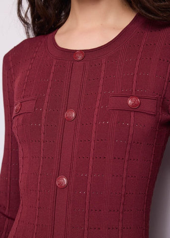 Abito corto da donna in maglia con bottoni - dettaglio 2