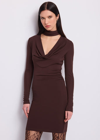 Abito midi da donna con collo alto