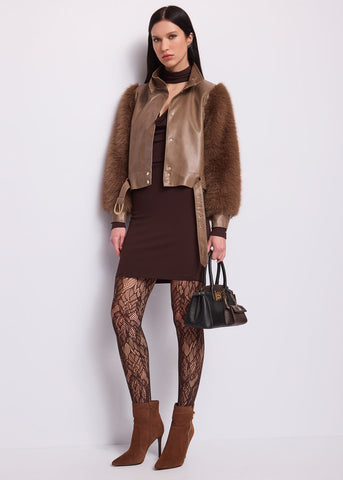 Abito midi da donna con collo alto