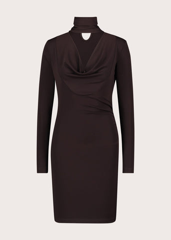 Abito midi da donna con collo alto