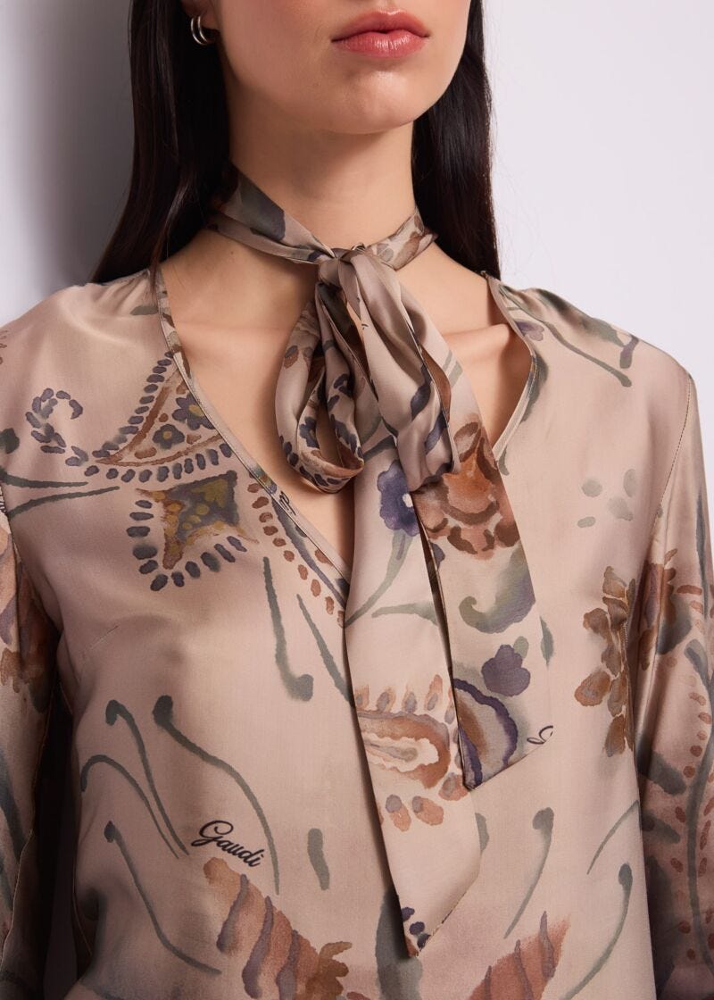 Abito corto da donna con stampa paisley floreale - dettaglio 2