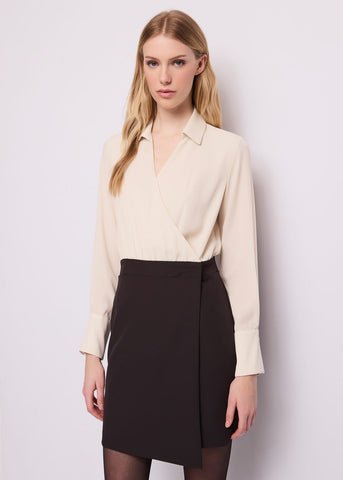 Abito corto da donna effetto layering