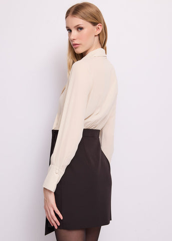 Abito corto da donna effetto layering