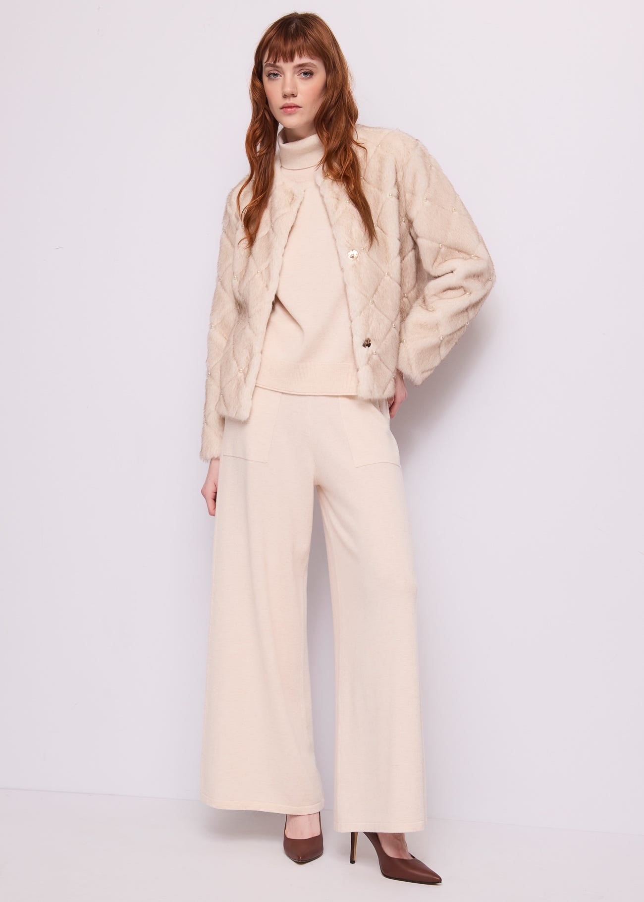 Pantaloni da donna in filato con coulisse