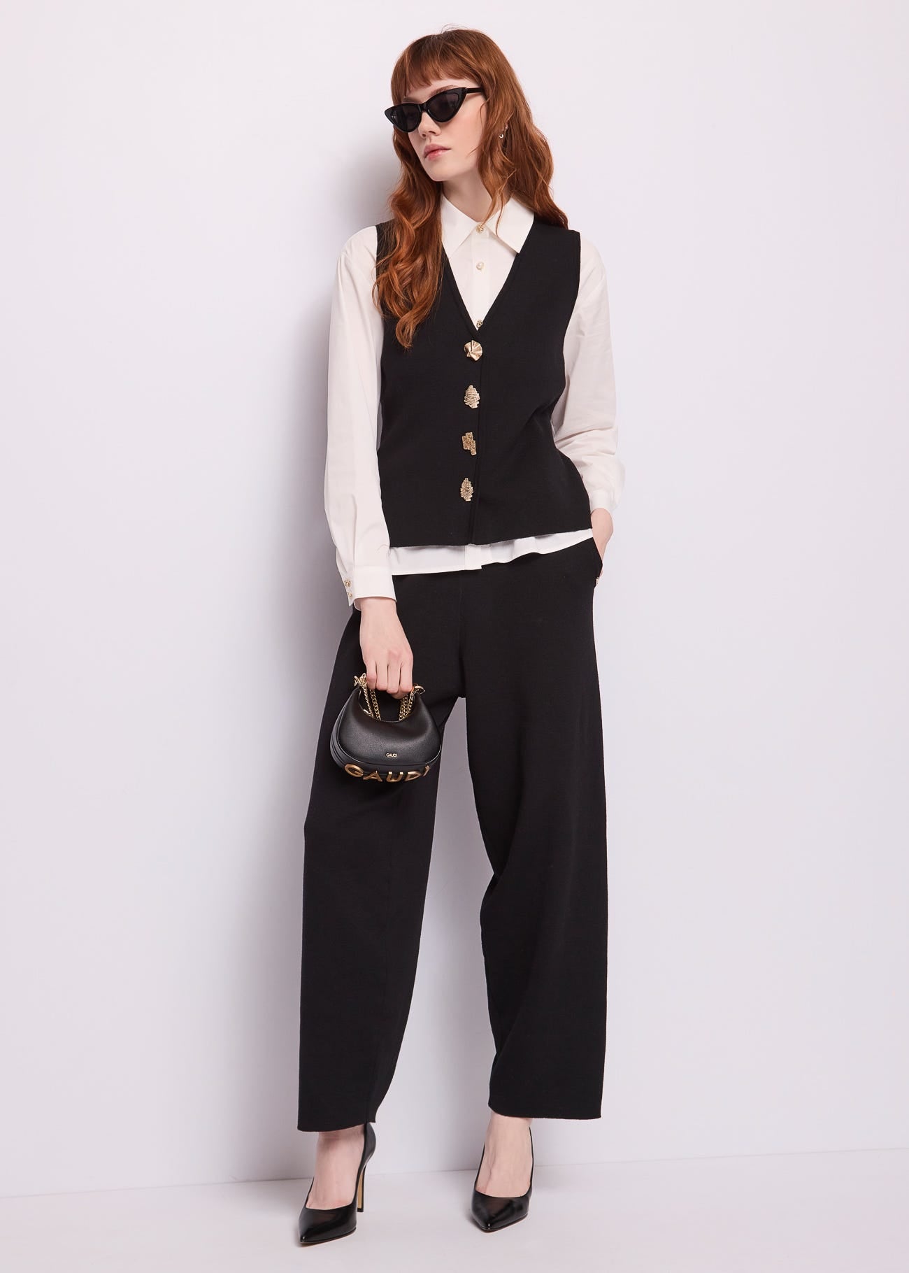 Pantaloni da donna in maglia di lana
