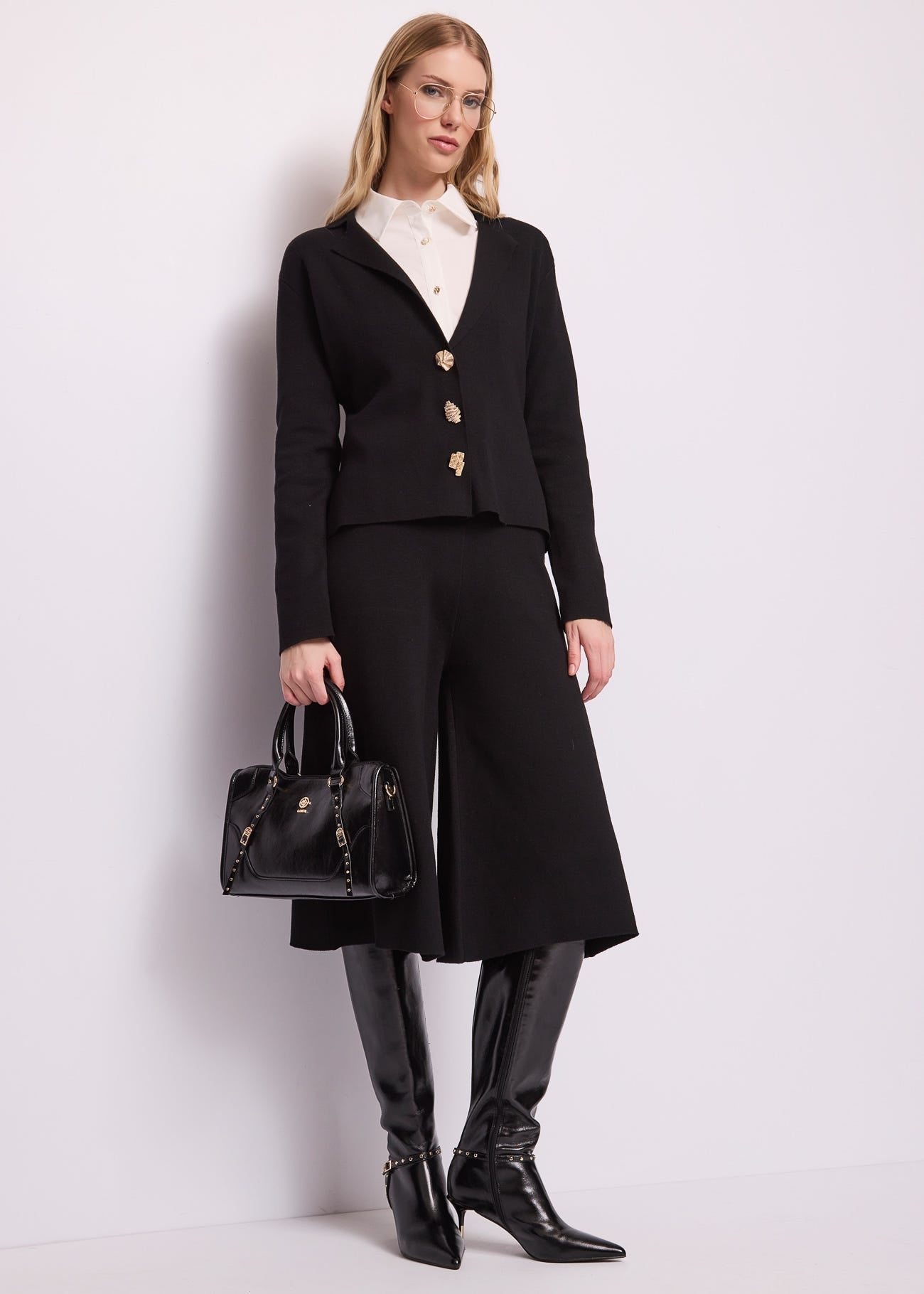 Pantaloni da donna in filato di lana