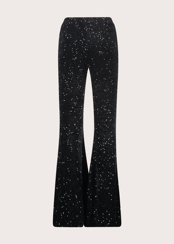 Pantaloni super flare da donna con paillettes