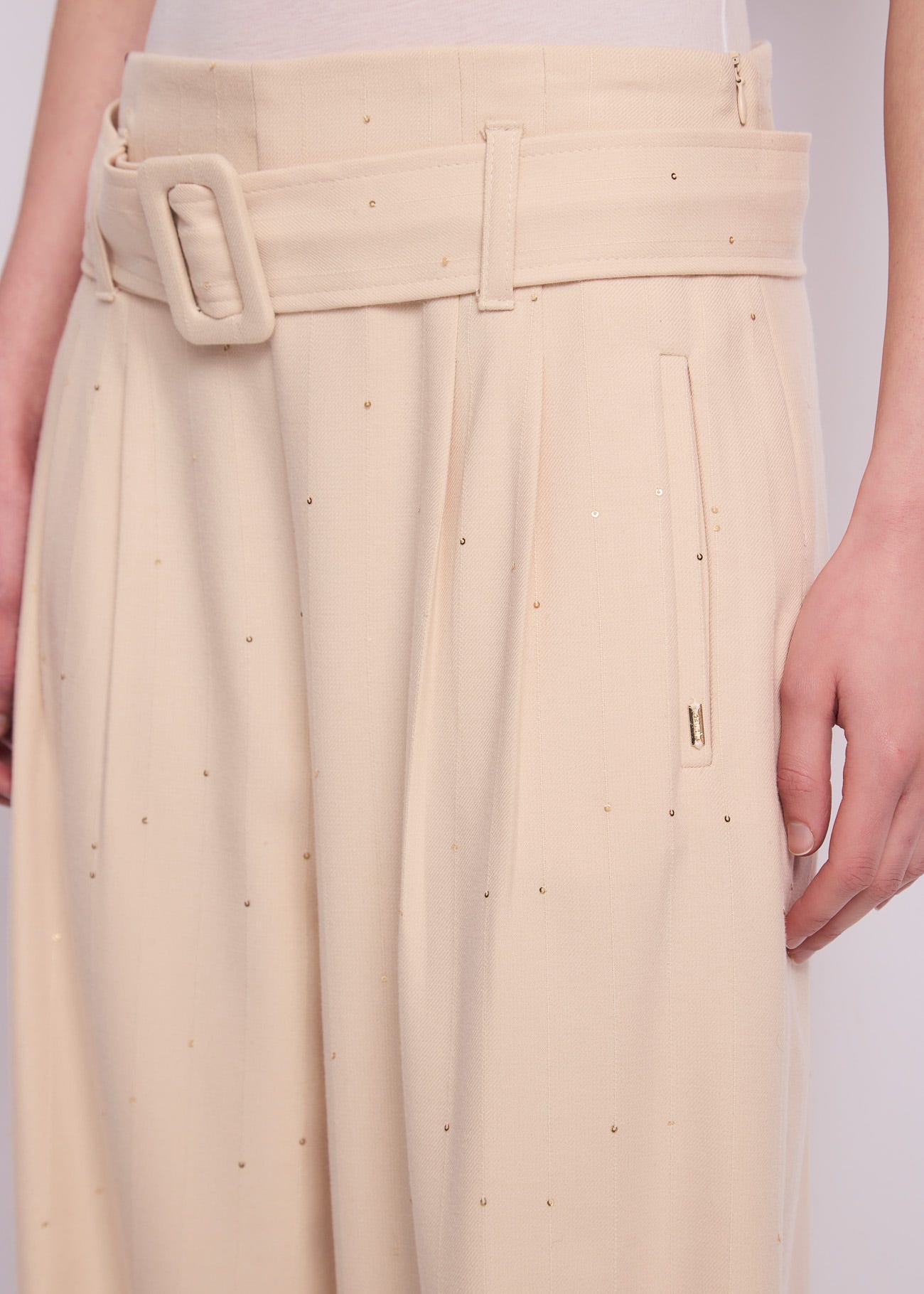 Pantaloni da donna con pinces e cintura
