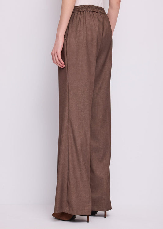 Pantaloni wide leg da donna con piega