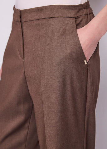 Pantaloni wide leg da donna con piega