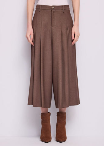 Pantaloni da donna con piega e tasche - fronte