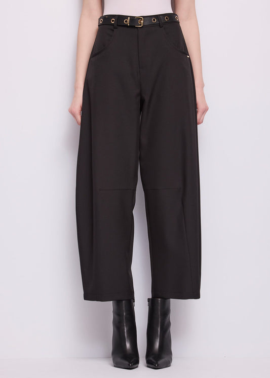 Pantaloni cropped da donna con cintura