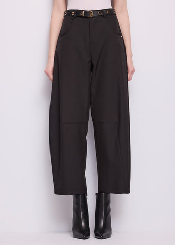 Pantaloni cropped da donna con cintura