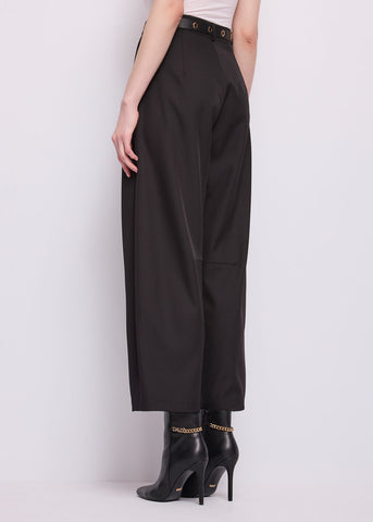Pantaloni cropped da donna con cintura