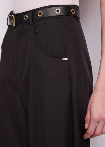 Pantaloni cropped da donna con cintura
