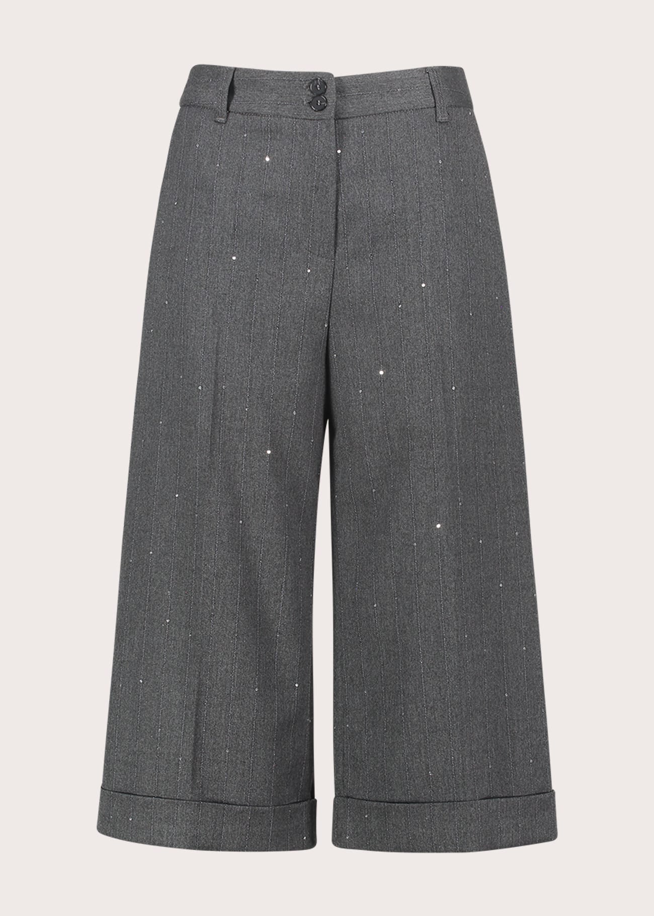 Pantaloni da donna con piega e risvolto