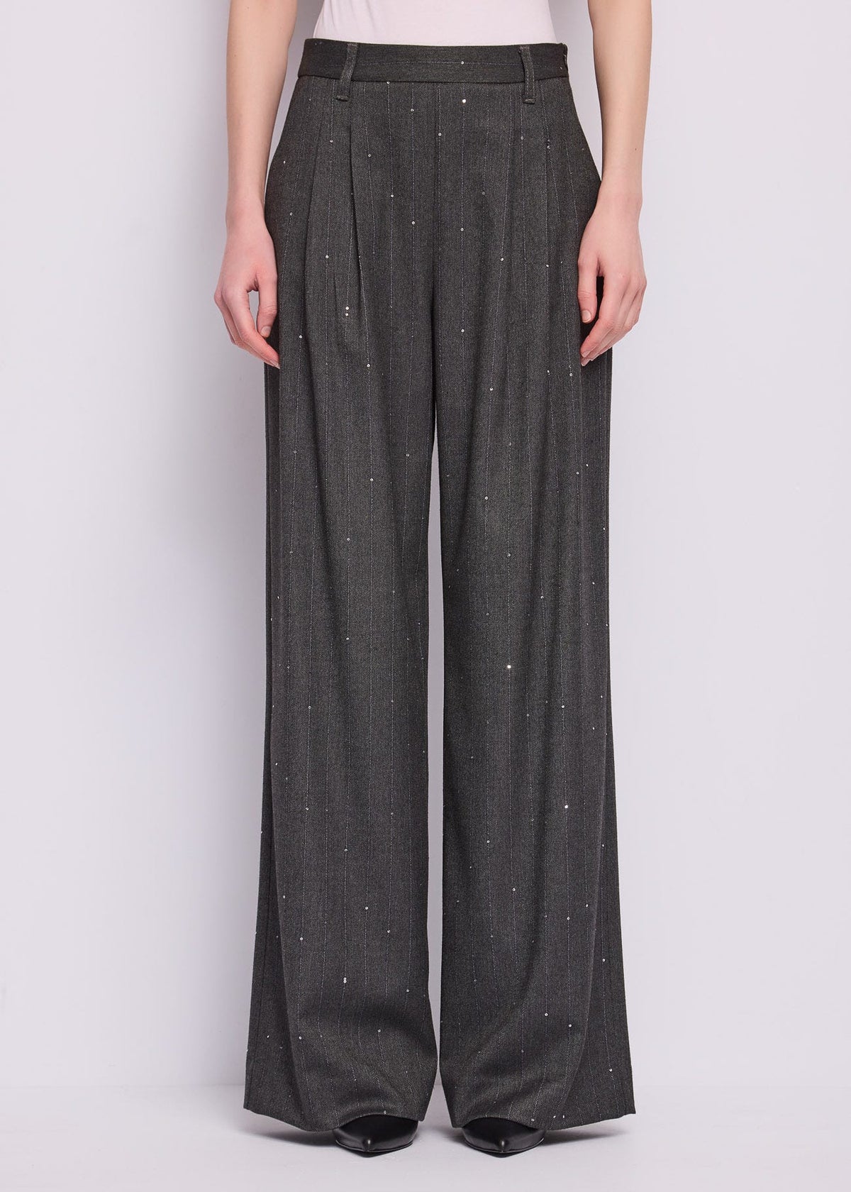 Pantaloni da donna in viscosa gessata