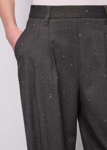 Pantaloni da donna in viscosa gessata
