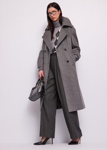 Pantaloni da donna in viscosa gessata