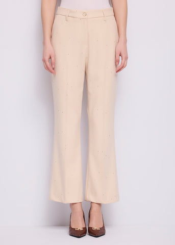 Pantaloni flare cropped da donna con piega