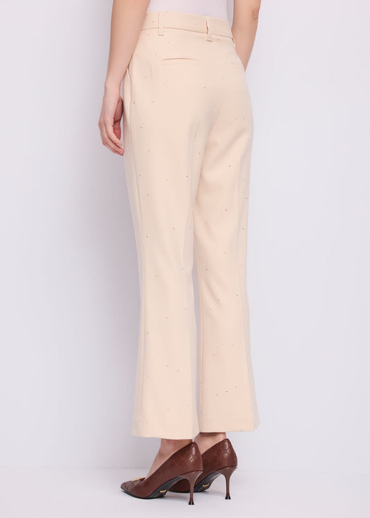 Pantaloni flare cropped da donna con piega