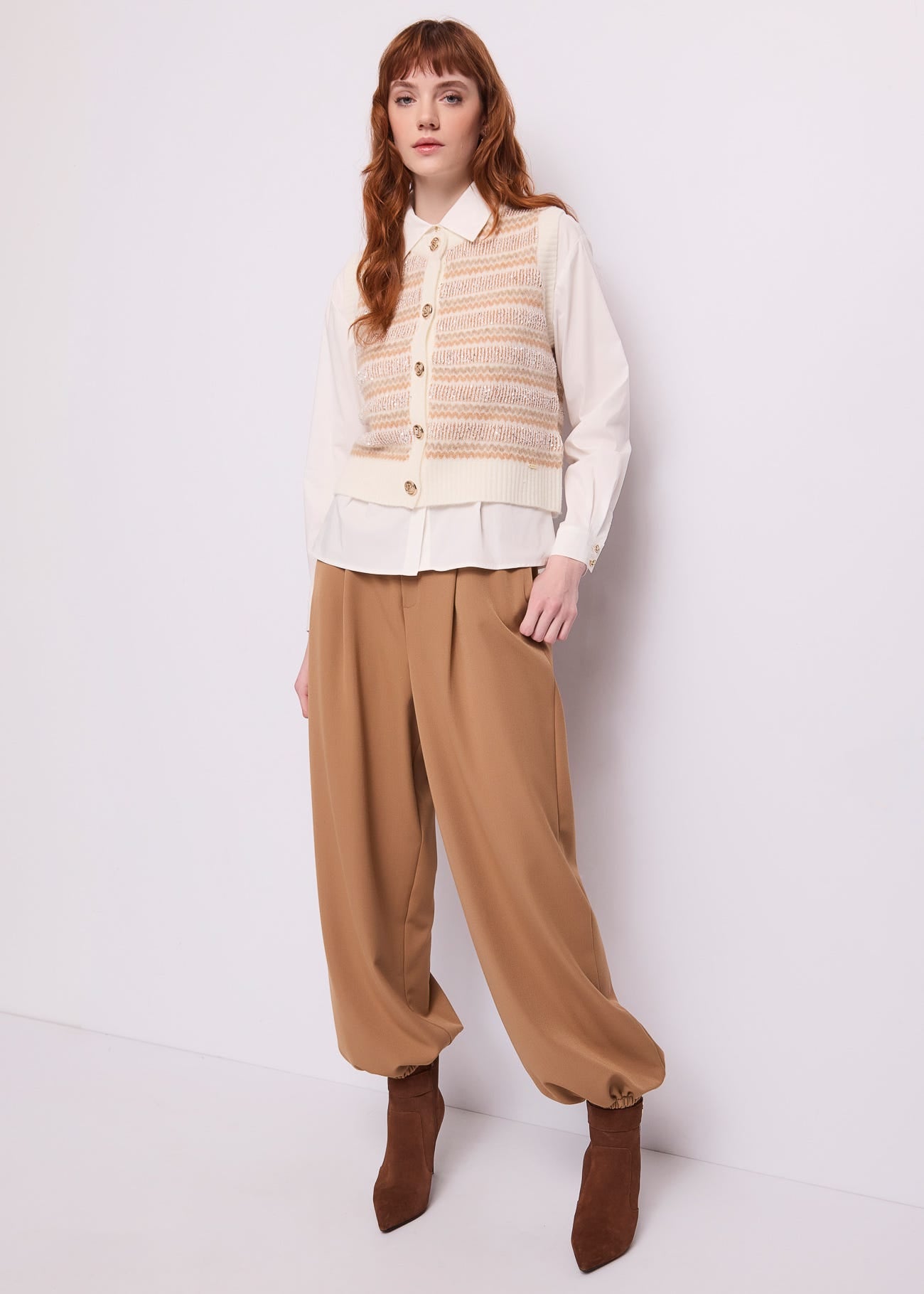 Pantaloni da donna in viscosa con elastico