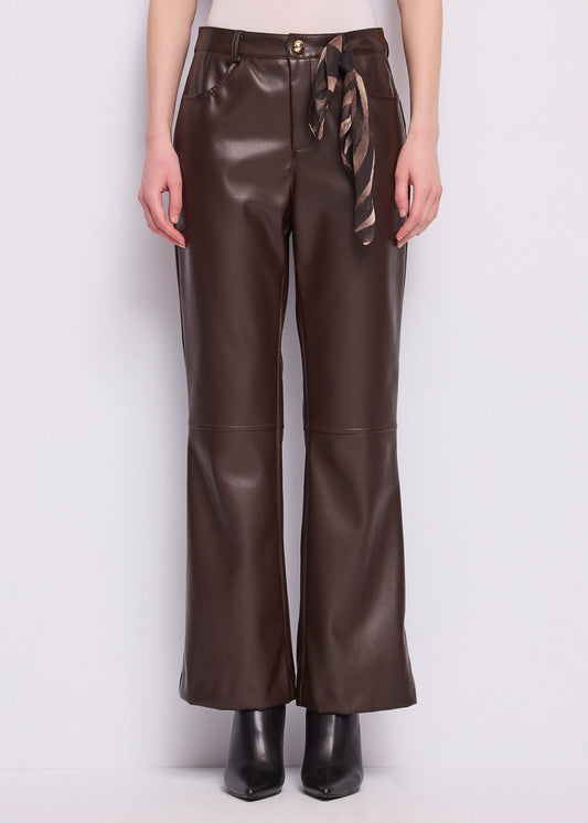 Pantaloni flare cropped da donna con foulard