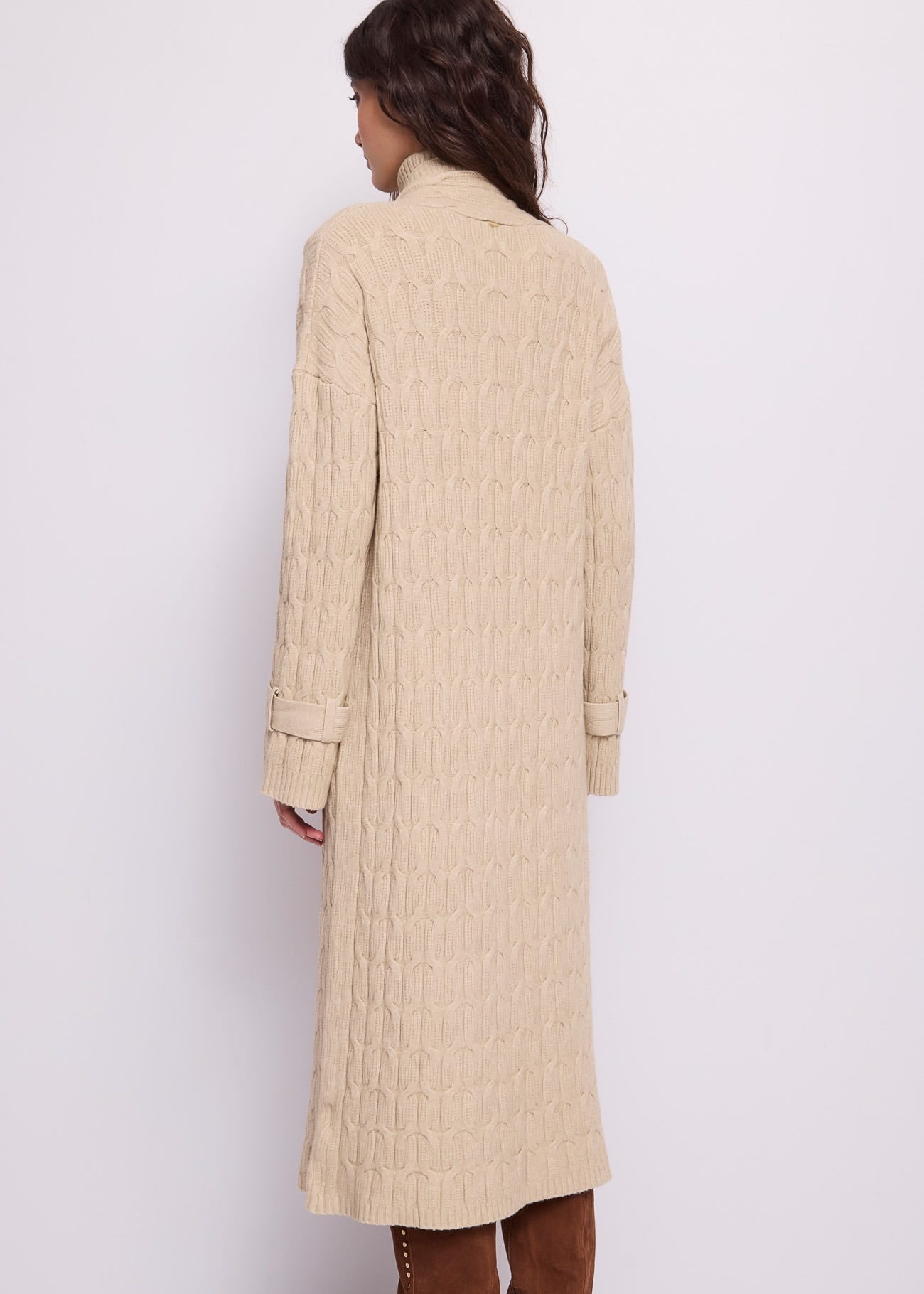 Cardigan da donna in maglia a trecce