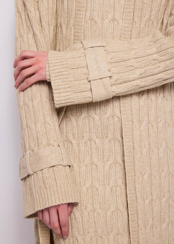 Cardigan da donna in maglia a trecce