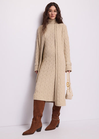 Cardigan da donna in maglia a trecce