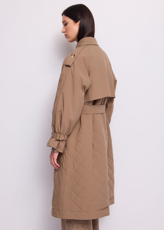 Trench doppiopetto da donna con cintura