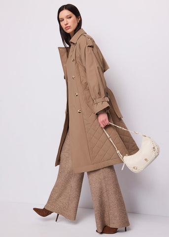 Trench doppiopetto da donna con cintura