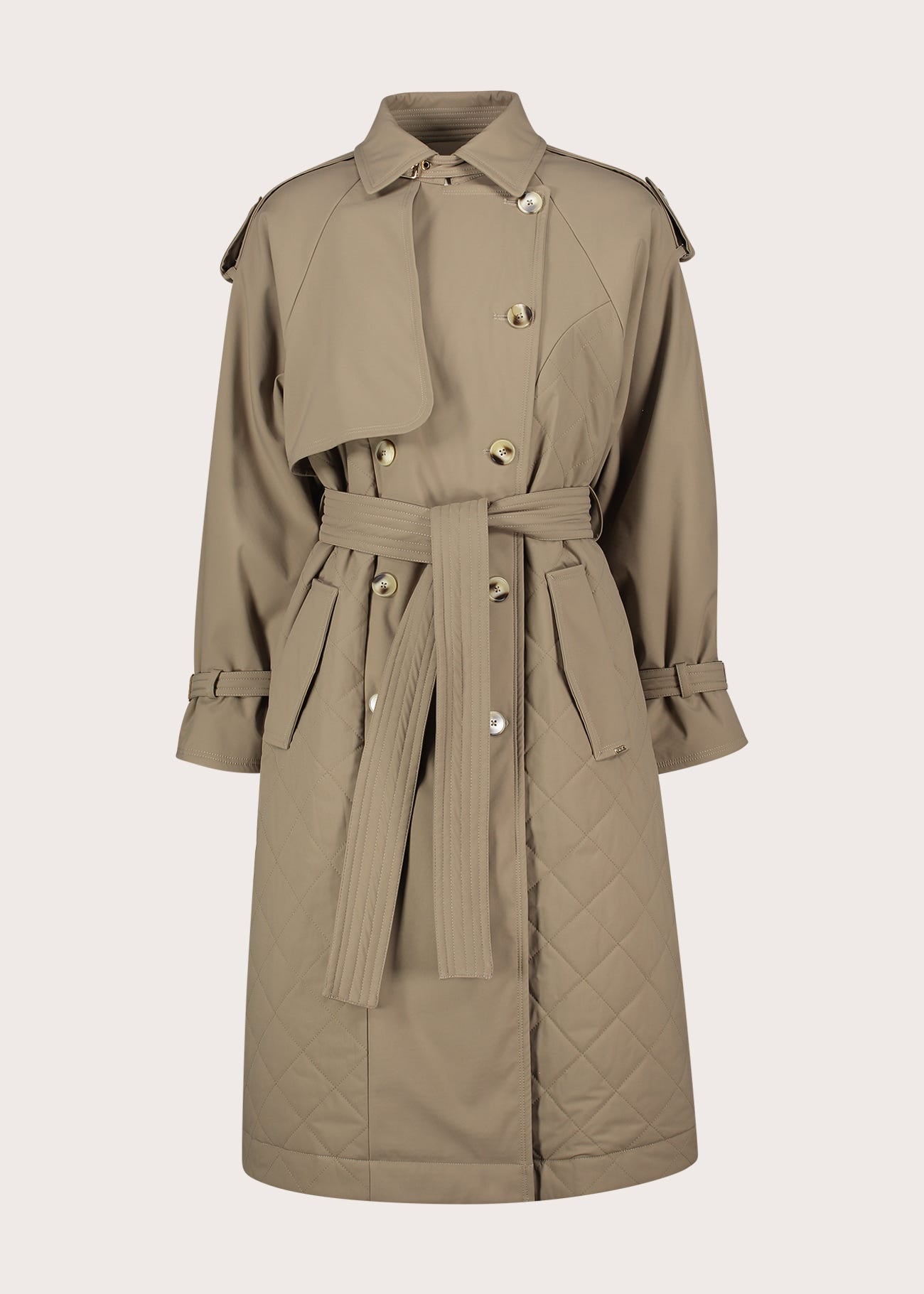 Trench doppiopetto da donna con cintura