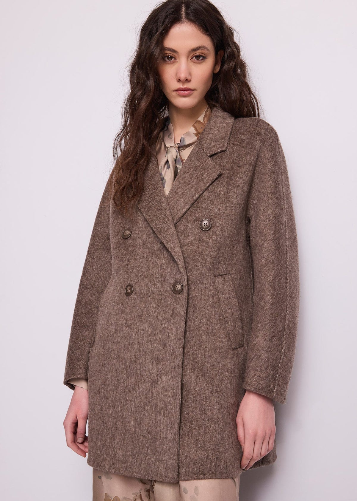 Peacoat doppiopetto da donna in panno