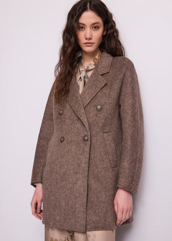 Peacoat doppiopetto da donna in panno