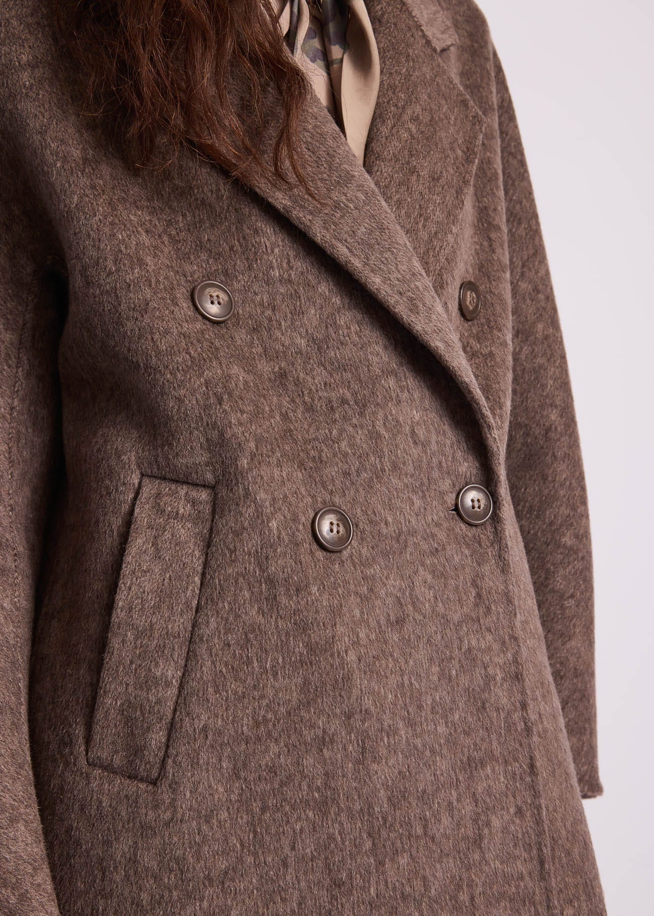 Peacoat doppiopetto da donna in panno