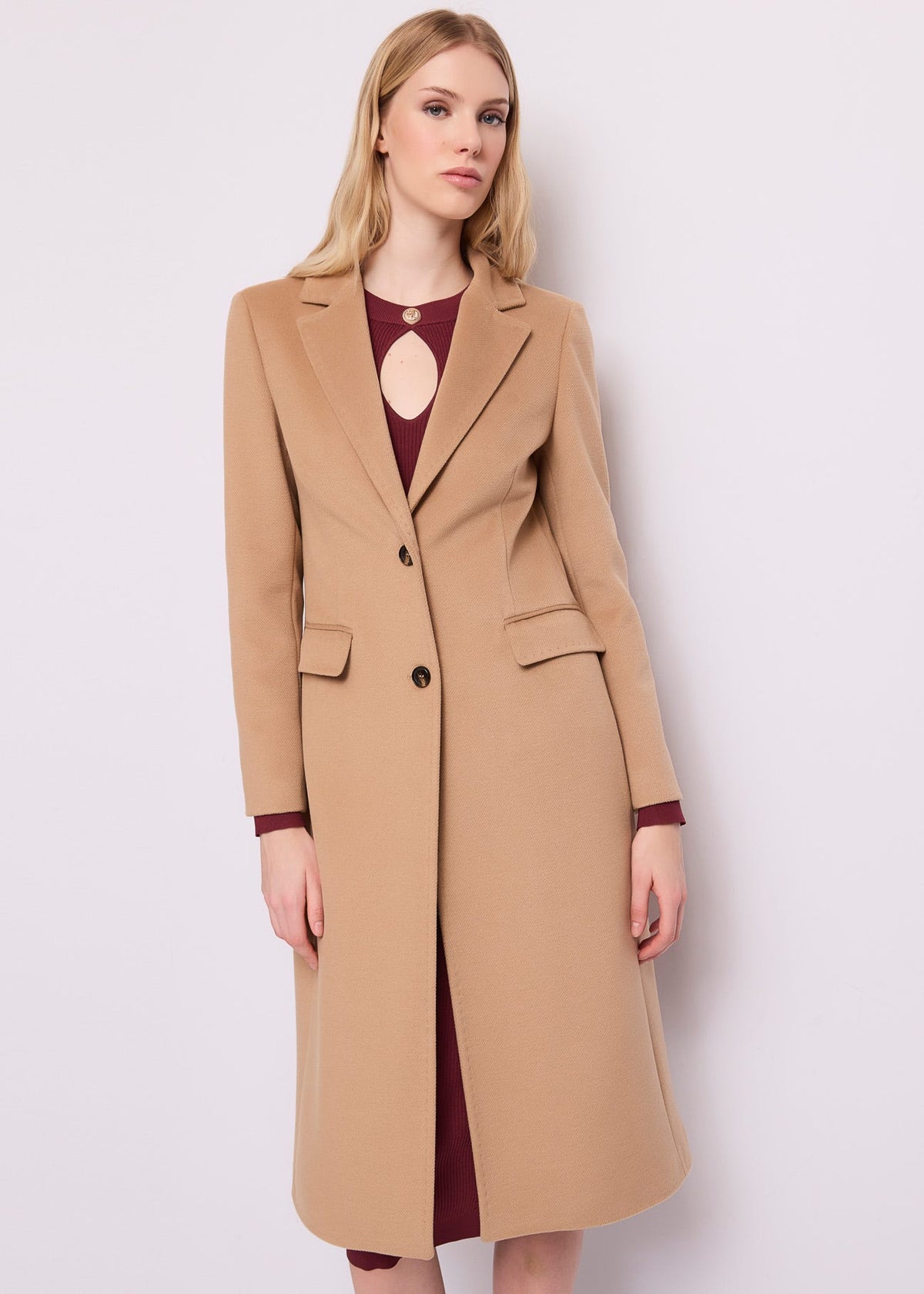 Cappotto monopetto da donna in viscosa