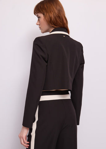 Giacca cropped da donna in tessuto tecnico