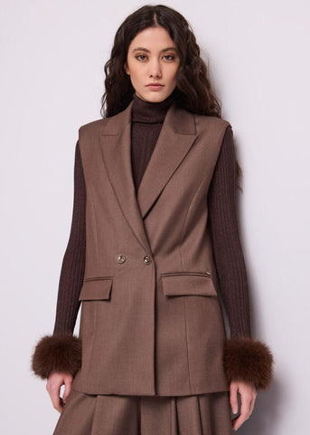 Gilet doppiopetto da donna in viscosa - fronte