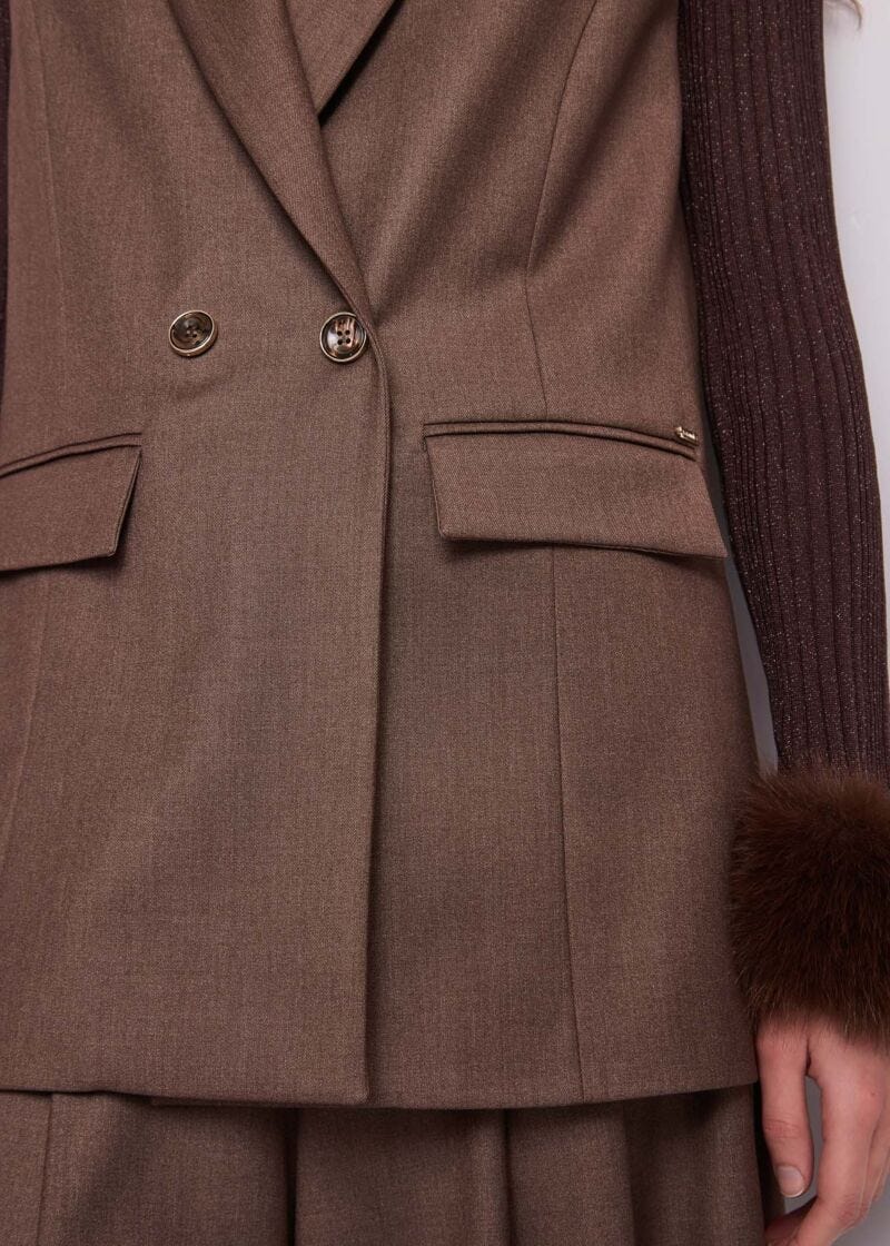 Gilet doppiopetto da donna in viscosa - dettaglio 2