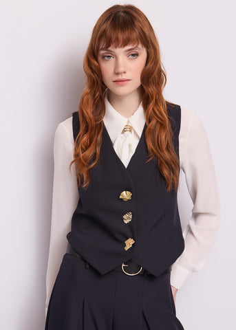 Gilet monopetto da donna con scollo a V