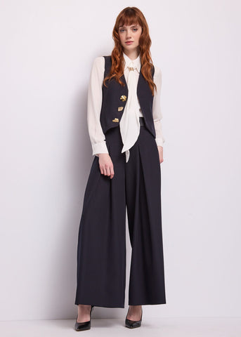 Gilet monopetto da donna con scollo a V