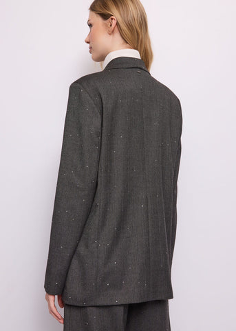 Blazer doppiopetto da donna in viscosa a righe