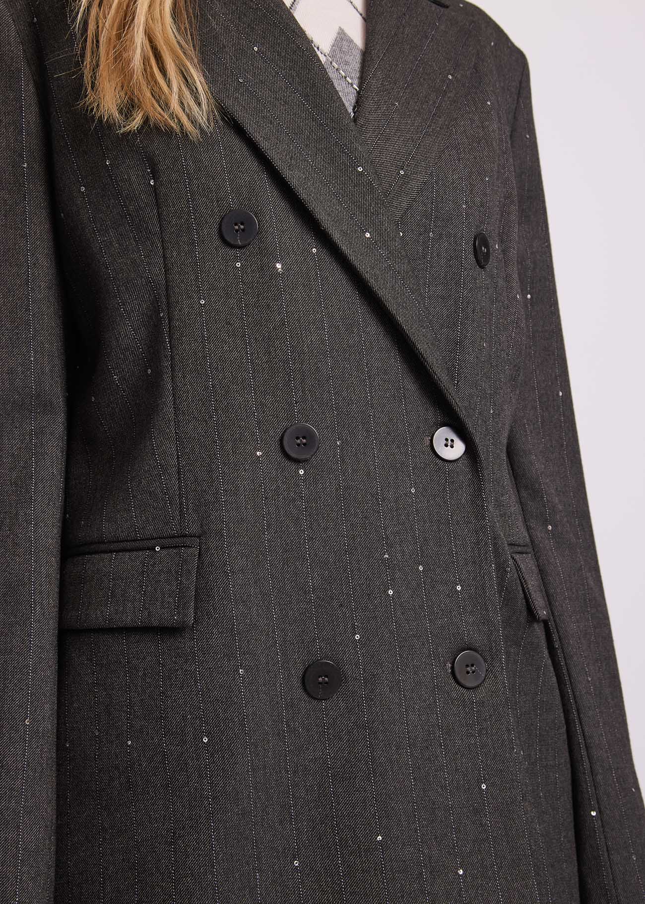 Blazer doppiopetto da donna in viscosa a righe