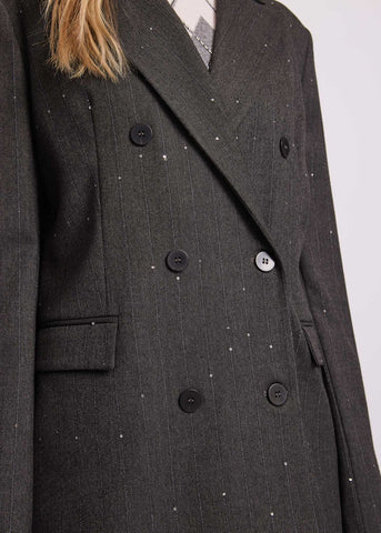 Blazer doppiopetto da donna in viscosa a righe