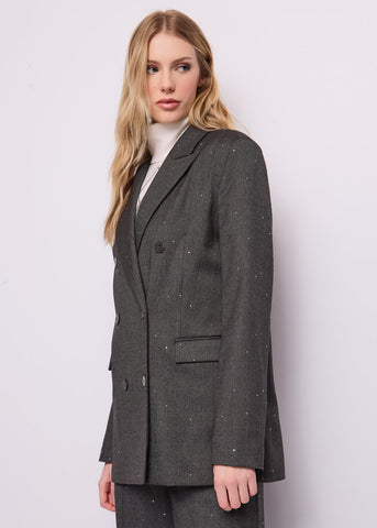 Blazer doppiopetto da donna in viscosa a righe