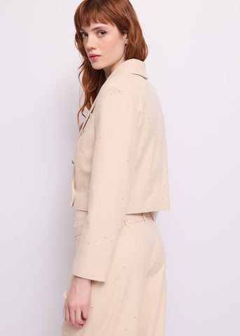 Blazer doppiopetto da donna in viscosa gessata