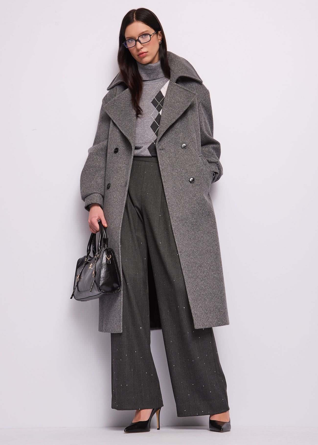 Cappotto da donna con revers e cintura
