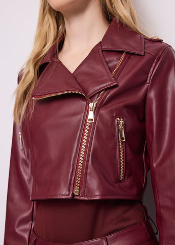 Giacca biker da donna con revers e zip